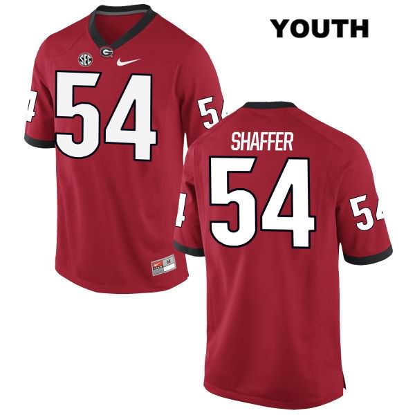 Georgia Bulldogs Youth Justin Shaffer #54 NCAA Authentic Red Nike Stitched College Football Jersey YIH2556AP